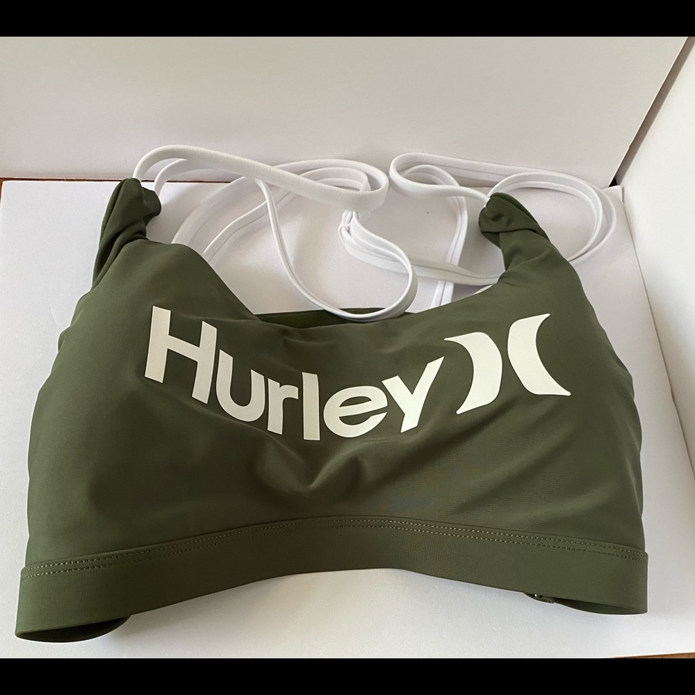 NWT Hurley Olive Bikini High with Waisted bottoms